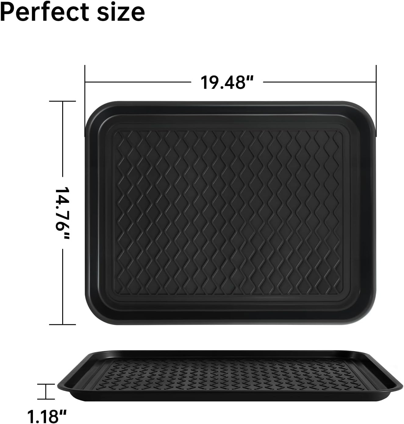 Boot Tray for Entryway, 3 Pack Waterproof Shoe Trays for Indoor Outdoor Use 20"x15" Durable Shoe Mat with Raised Edge, Non-Slip Tray for Boots, Pets, Garden & Muddy Shoes