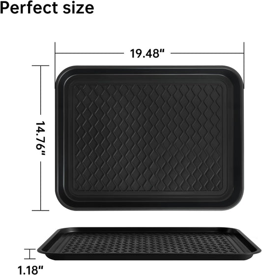 Boot Tray for Entryway, 3 Pack Waterproof Shoe Trays for Indoor Outdoor Use 20"x15" Durable Shoe Mat with Raised Edge, Non-Slip Tray for Boots, Pets, Garden & Muddy Shoes