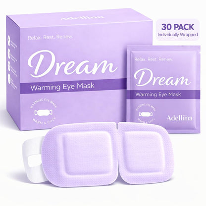 Steam Eye Mask 30 Pack – Self Heating Warm Compress for Dry Eyes & Puffy Eyes, Lavender Heated Eye Mask for Sleep & Relaxation, Disposable for Eye Strain & Travel (Purple)