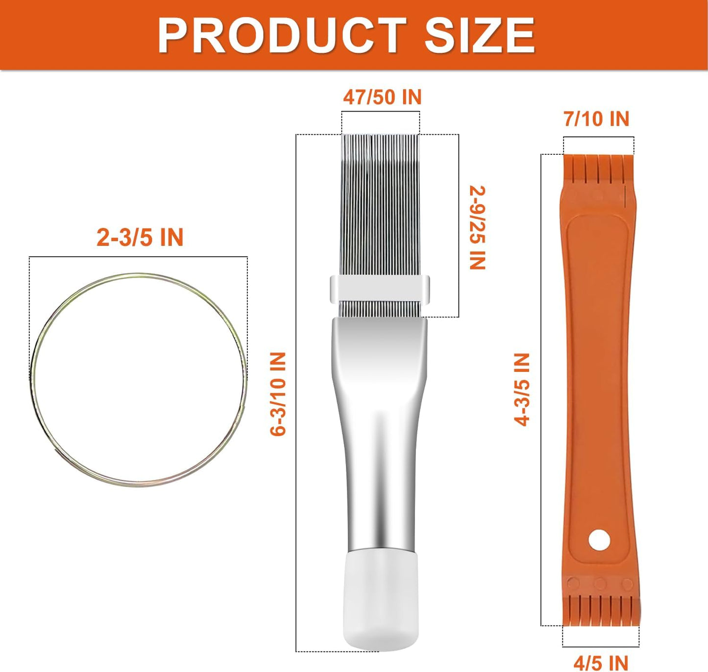 Cenipar 2PCS Air Conditioner Condenser Fin Comb Set Include FCR6 Fin Comb and Stainless Radiator Fin Comb Compatible with Air Conditioner HVAC Fin Comb Straightener