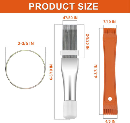 Cenipar 2PCS Air Conditioner Condenser Fin Comb Set Include FCR6 Fin Comb and Stainless Radiator Fin Comb Compatible with Air Conditioner HVAC Fin Comb Straightener