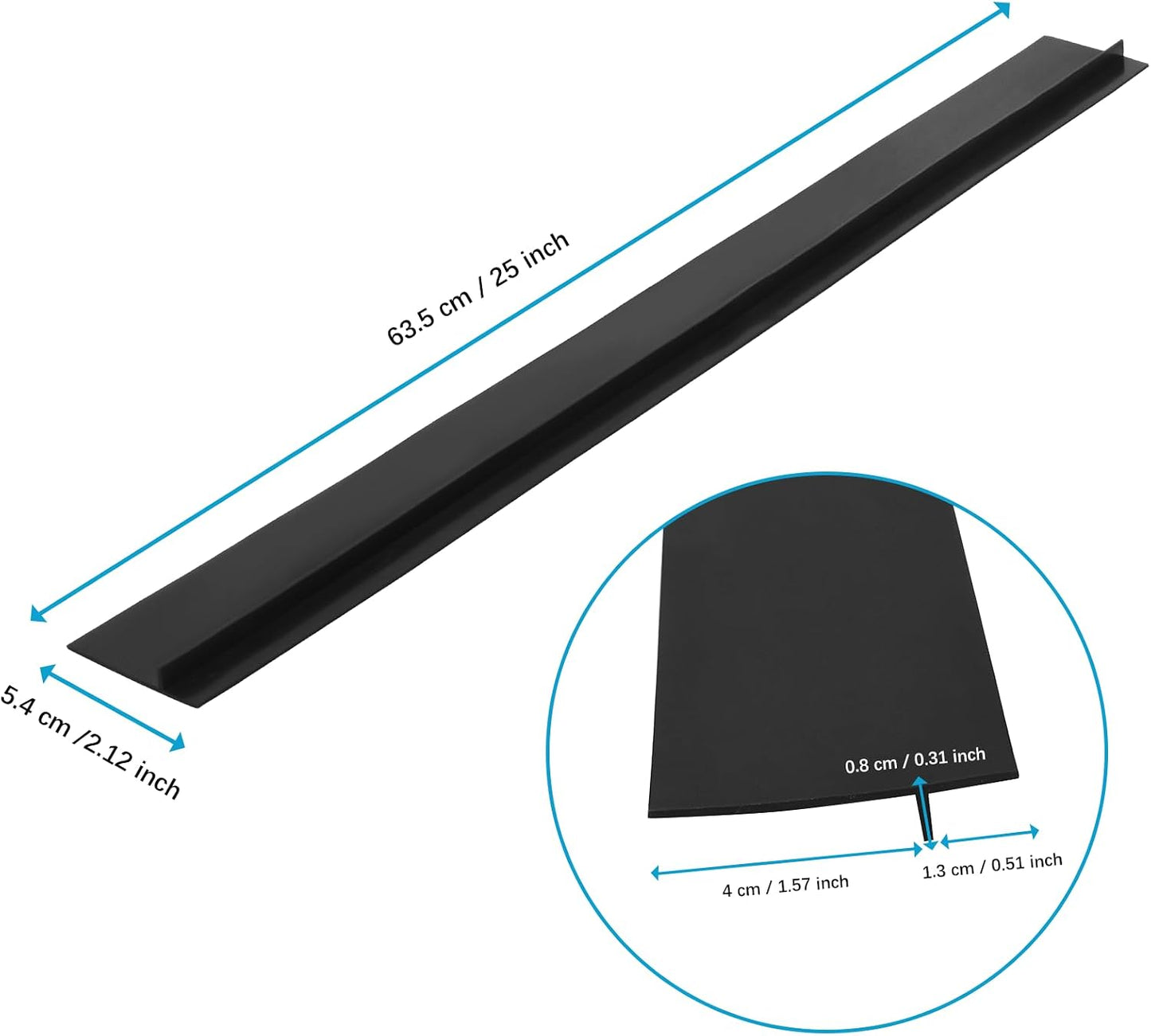 OTraki 4 Pack Silicone Stove Gap Covers Adjustable Length 25x2.1 inch Kitchen Stove Gap Filler Heat-resistant Gap Filler Gap Covers Guard for Stove and Counter Black