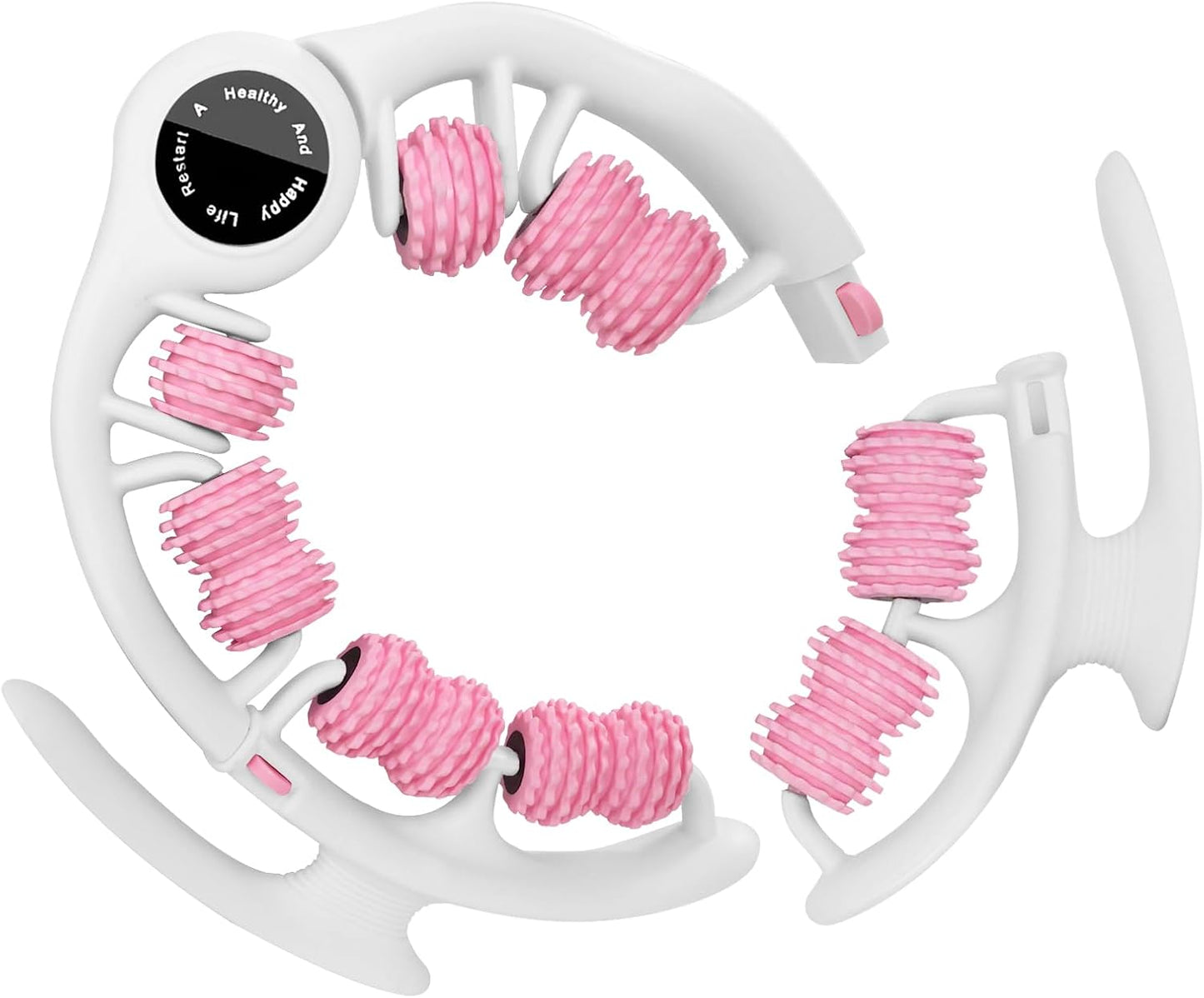 Anti-Cellulite Massage Roller with Handles for Legs & Thighs | Textured roller with detachable handles for legs, thighs and buttocks; compact design for easy storage.