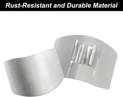 4 Pcs Stainless Steel Finger Guards | Finger Protectors for Cutting, Slicing, Dicing, Chopping Vegetables, Kitchen Tool Knife Shields, Avoid Hurting