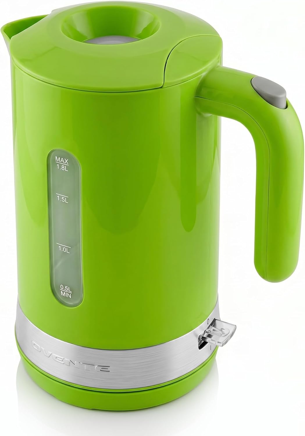 OVENTE 1.8L Electric Kettle with 1500W Fast Boiling Heater, Black KP413B | Best For Coffee or Tea, BPA-Free, Easy-Fill Lid, Water Level Window, Auto Shut-Off & Boil-Dry Protection, Removable Filter