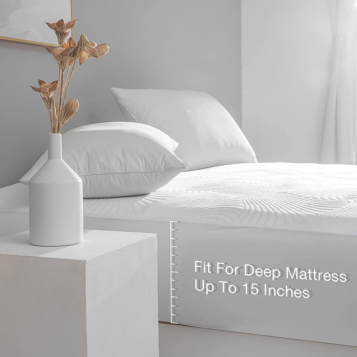 Heated Mattress Pad Foot Queen, 3D Air Fabric, Preheat & Memory for Winter