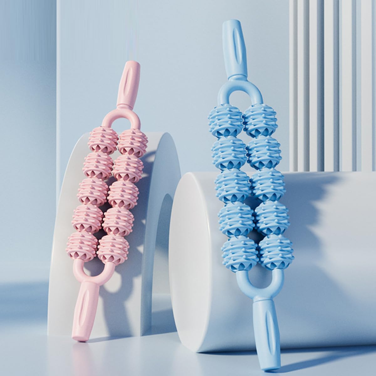 IMIKEYA 2pcs Muscle Massage Roller Stick for Legs, Yoga Trigger Point Massage Cane, Handheld Myofascial Therapy Tool for Calf Muscle Relaxation and Relief