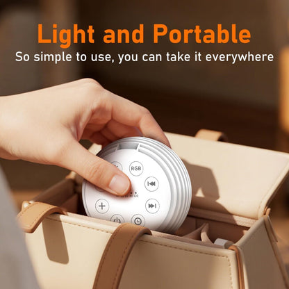 SleeZOO Portable Sound Machine White Noise Machine Sleep Machine with 30 Soothing Sounds 32 Volume Levels 5 Timers 12 Lights Memory Function Rechargeable for Baby Kids Adults and Home Office Travel