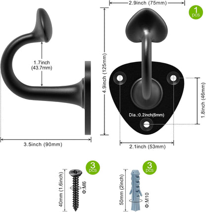 Wall Mount Dog Leash Holder, Heavy Duty Fully Welded Hook, 1 Pack | Convenient for Lead Management, Simple Installation, Sturdy Structure Suitable for Indoor, and Outdoor Use