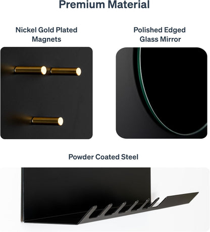Key Holder Wall Mount and Mail Organizer - Hide Your Mail with a Modern and Minimal Look (Black)