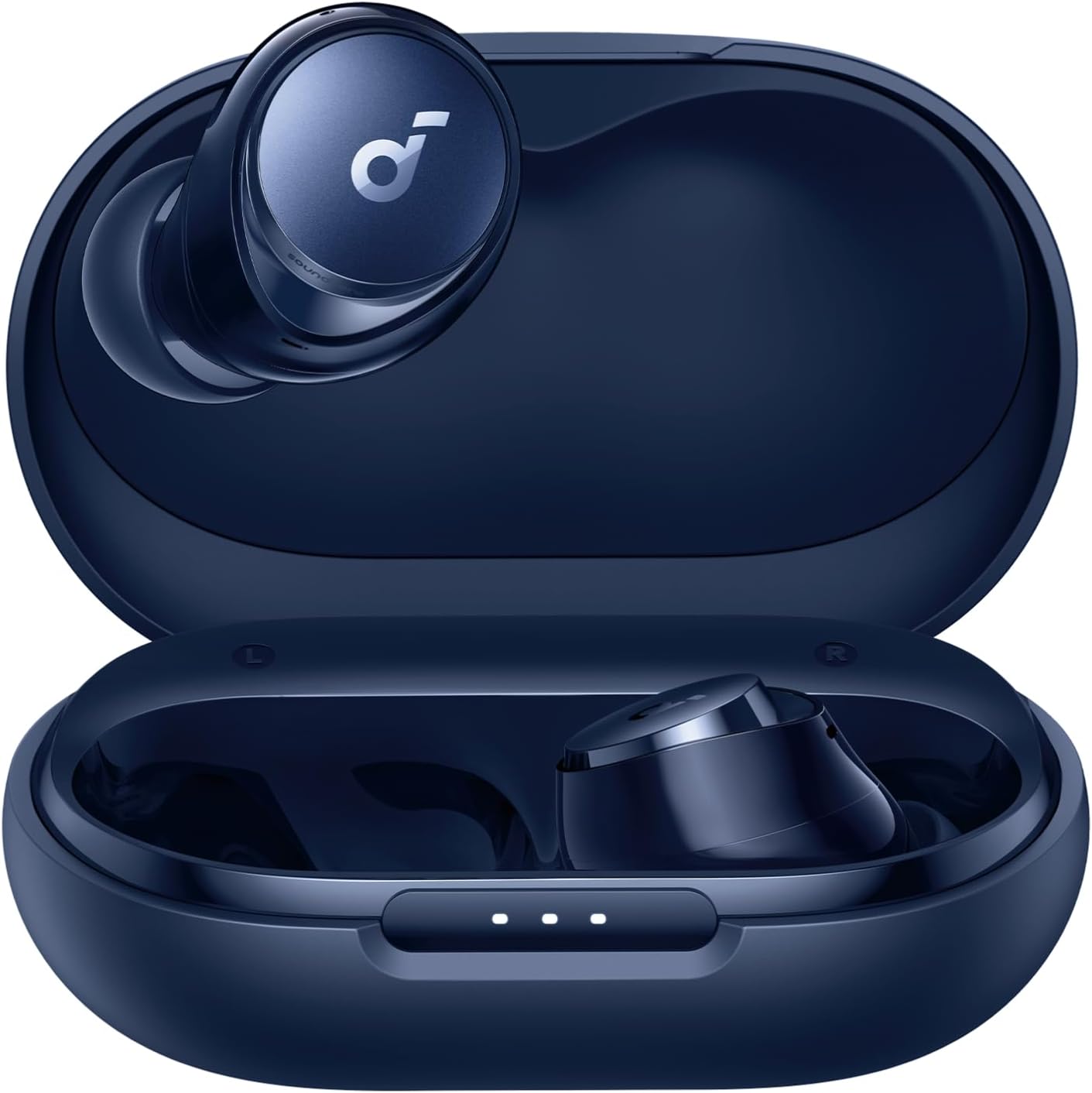 soundcore by Anker Space A40 Auto-Adjustable Active Noise Cancelling Wireless Earbuds, Reduce Noise by Up to 98%, 50H Playtime, Hi-Res Sound, Comfortable Fit, App Customization, Wireless Charge (Blue) | Reduce Noise by Up to 98%, Ultra Long 50H Playtime,