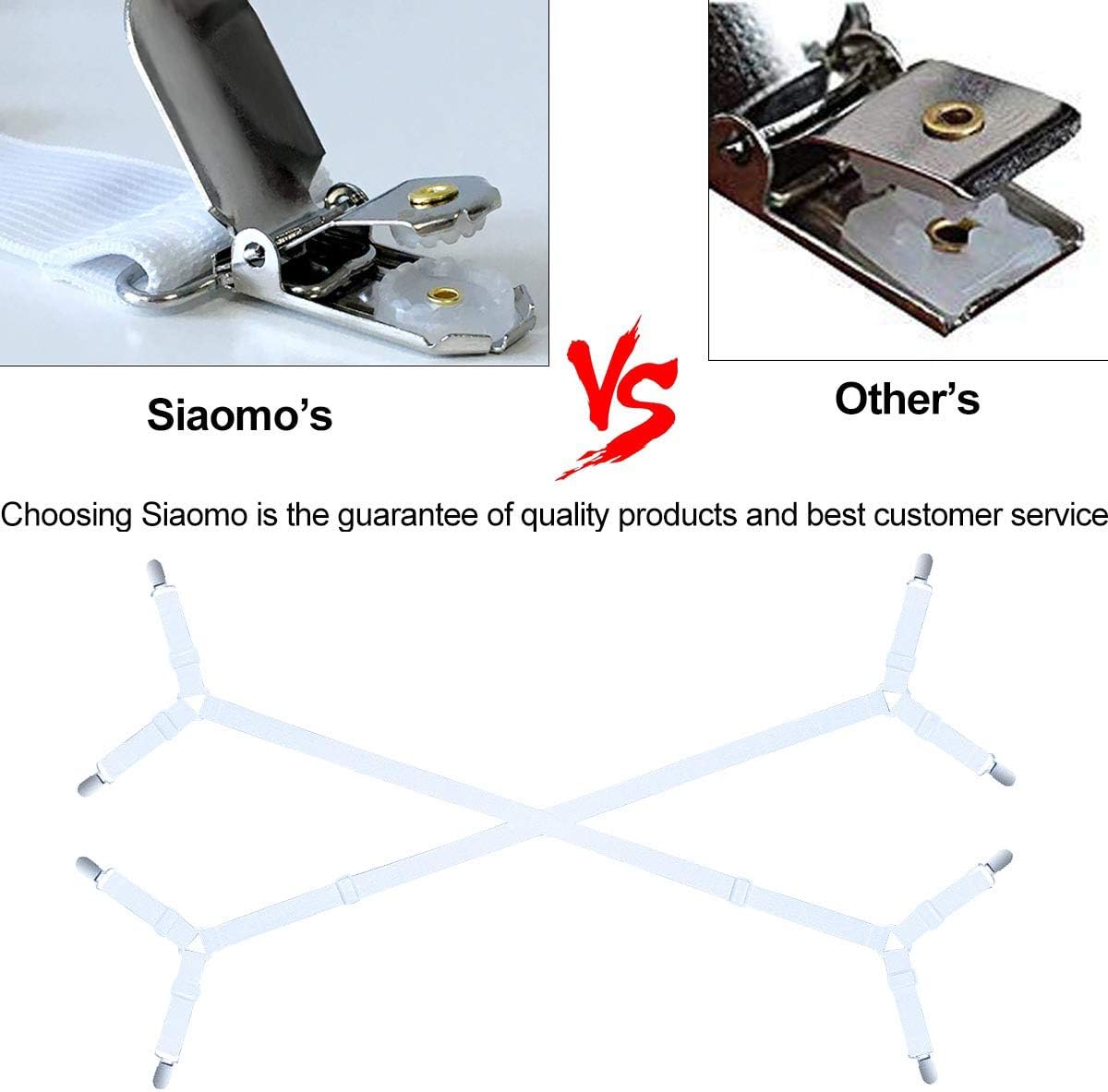 Bed Sheet Holder Straps - Sheet Straps Adjustable Bed Sheet Clips Fasteners Keep Sheets Stays in Place,2Pcs/Set Black