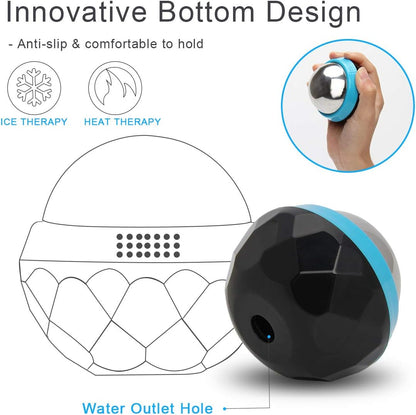 Coolrunner Cold Massage Roller Ball, Cryosphere Cold Massage Ball- Heat Therapy & Cold Therapy Relief with Cold Gel Core- Helps with Muscles Recovery and Inflammation for Shoulders, Neck (Black Blue) | Heat Therapy & Cold Therapy Relief, Helps with