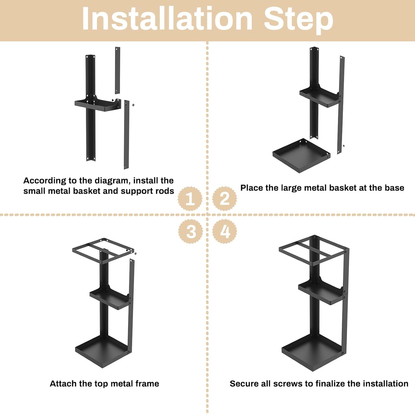 Umbrella Stand, Metal Umbrella Stand Indoor, 20 Inch Umbrella Holder for Entryway, Shelf for use with Small Umbrellas and Bottom Drip Tray for use with