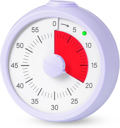 Visual Timer for Kids 60 Minute Countdown Timer Rainbow Disk Desk Timer Clock for Classroom Study Office Kitchen with Silent Operation (Purple)