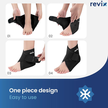REVIX Ankle Ice Pack Wrap for Plantar Fasciitis & Foot Pain Relief