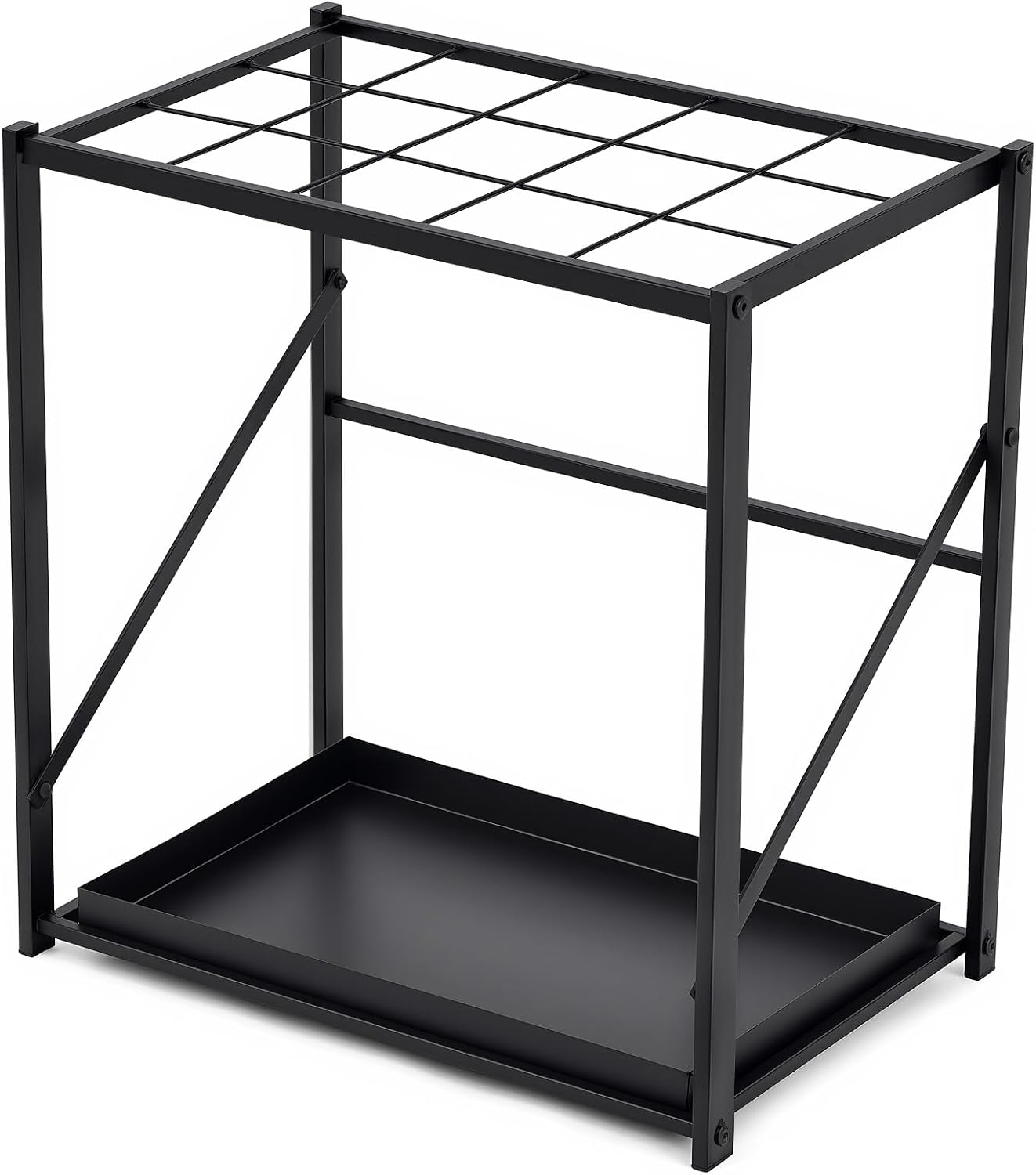 Colingmill Folding Umbrella Storage Stand Rack Holder Organizer Free Standing Umbrella Rack with Removable Drip Tray for Entryway Home Office Hotel Entry Hallway (L35.51 X W11.89 X H19.69 Inch)