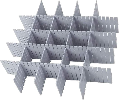 Onerbuy 8pcs Adjustable Grid Drawer Dividers DIY Plastic Closet Separator Tidy Organizer Container 32.5 * 7cm/ 12.8 * 2.8inch for Underwear Socks Belt Office Supplies(Transparent White)