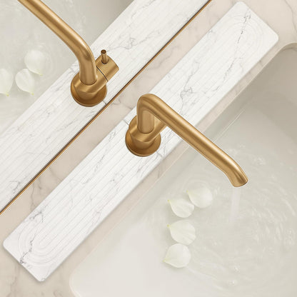 Fast Dry Stone Faucet Mat for Bathroom Sink Kitchen Counter Marble Trays | Small Diatomite Sink Splash Guard White Absorbent Tray Counter Quick Drying Stone Kitchen Diatomaceous Earth Around Faucet