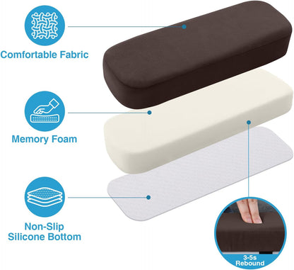 Smiry Memory Foam Office Chair Armrest Pads, Non-Slip Armrest Cushion