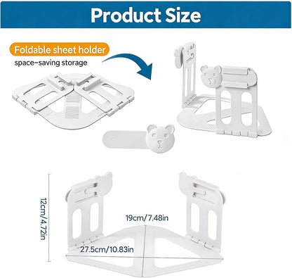 4-Pack Bed Sheet Holders for Corners, Heavy-Duty Mattress Straps with Reinforced Clips, Fabric-Safe Sheet Grippers, Universal Fit forFit All Sheet Size (White)