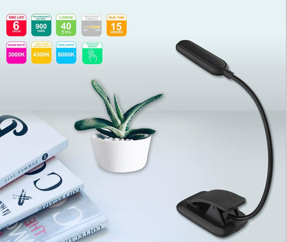HONWELL Book Light Rechargeable Clip on Reading Light Dimmable Brightness Reading Lights for Books in Bed 3 Lighting Modes Best Kids Book Light Flexible Headboard Studying Light, Night Reading Lamp