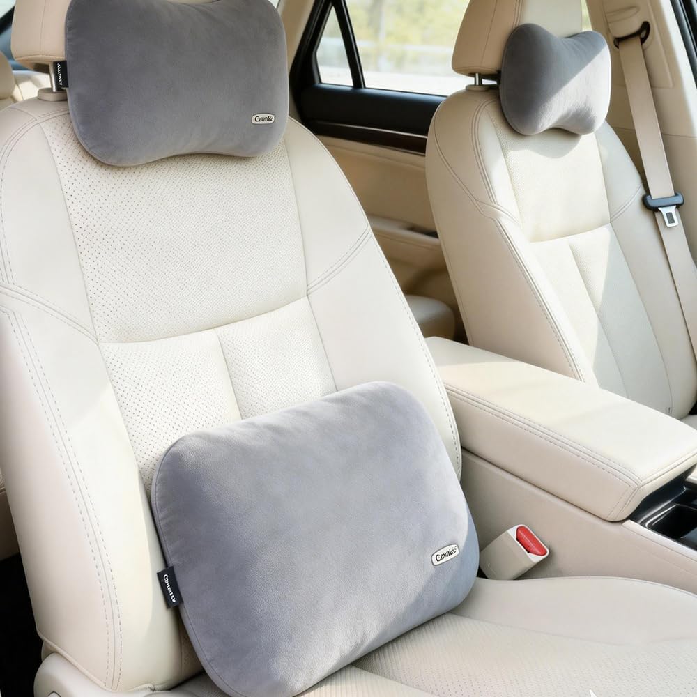 Lower Back Automotive Lumbar Support Pillow for Car Recliner Cushion Black