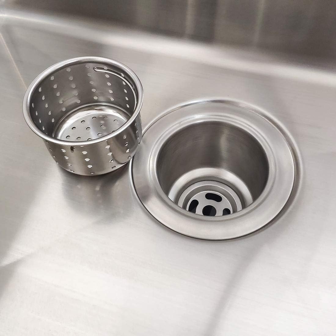 GZILA Kitchen Sink Drain Basket Only, 3-inch Basket for Kitchen Sink Strainer Replacement, Deep Cup Strainers with Handle, SUS 304 Stainless Steel