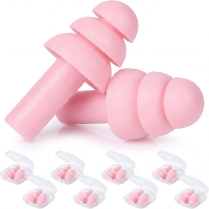 24 Pairs Black Ear Plugs Bulk NRR 29dB Reusable Silicone Ear Plugs with Plastic Cases Soft Foam Plug for Sleeping Noise Cancelling Concerts Shooting Swimming Noise Reduction