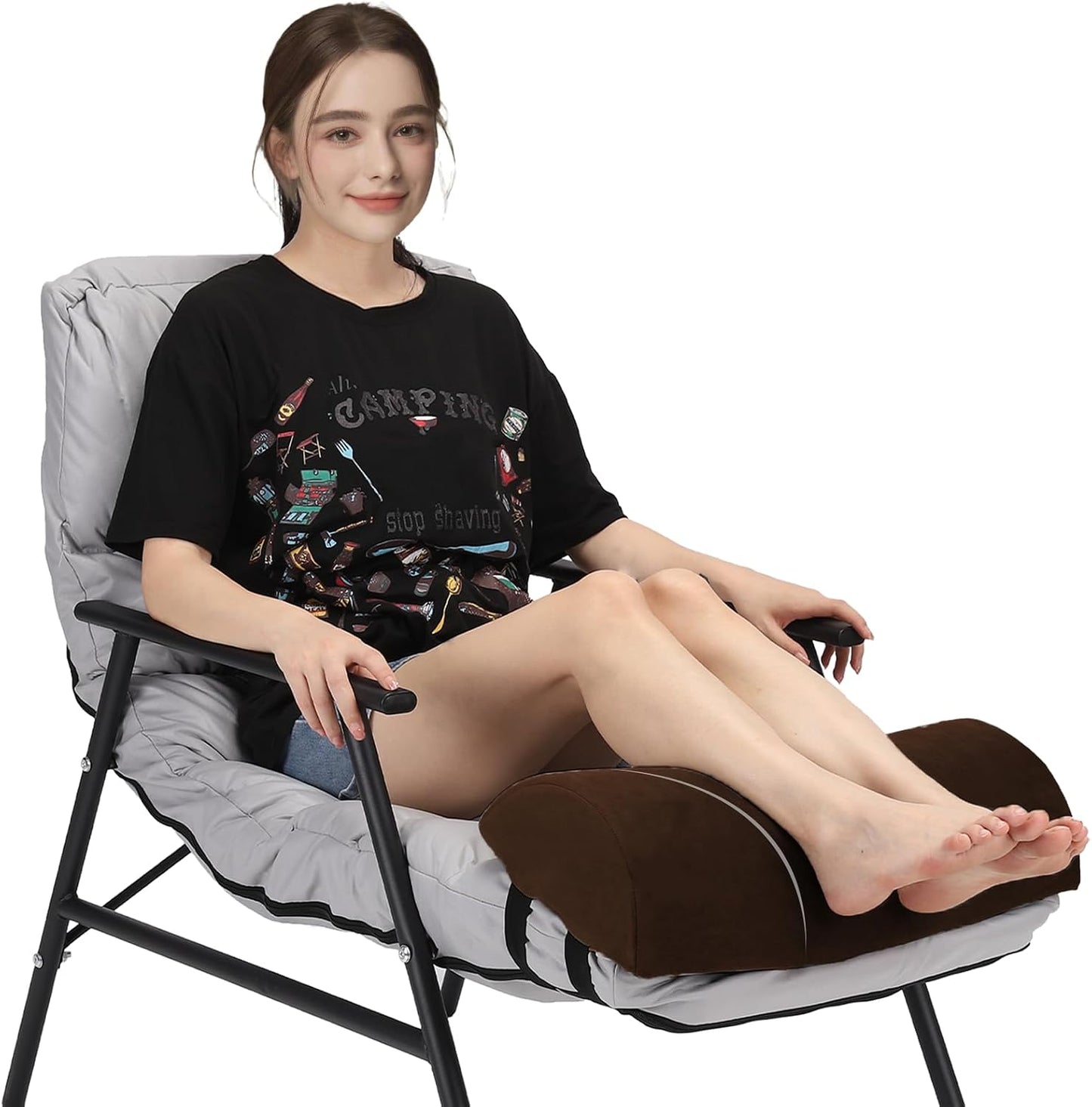 Recliner Foot Pillow, High-Resilience Foam Half-Moon Pillow for Sleeping | Soft and supportive for sleeping or reclining; supports legs, head, back and lumbar area while reducing heel pressure
