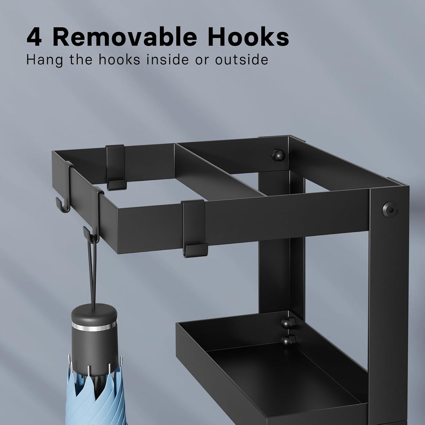 Metal Umbrella Stand for Stick & Travel Umbrellas | Free Standing