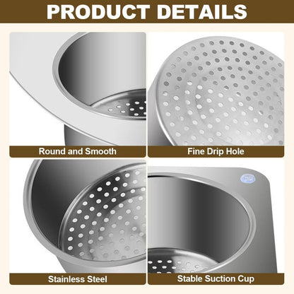 Drain Basket for Kitchen Sink, Stainless Steel Swan Sink Strainer Basket, Multifunction Hanging Sink Strainer Colander Drain Basket Quick Drain Kitchen Tools for Hanging Filter Basket Food Waste (1)
