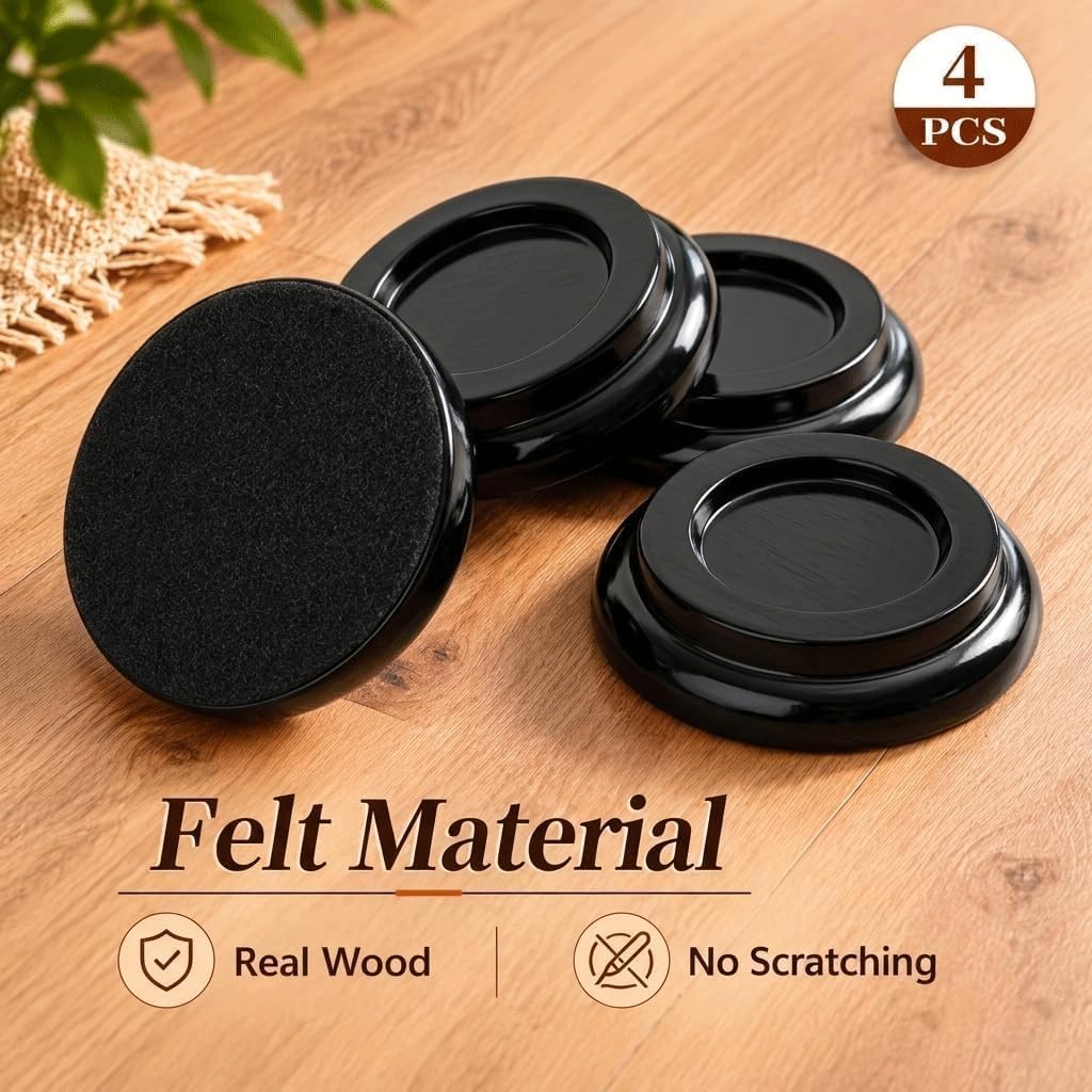 Caster Cups,Piano Caster Cups Furniture Coasters for Hardwood Floors Wood Floor Protectors for Furniture Piano Floor Protectors (Natural)