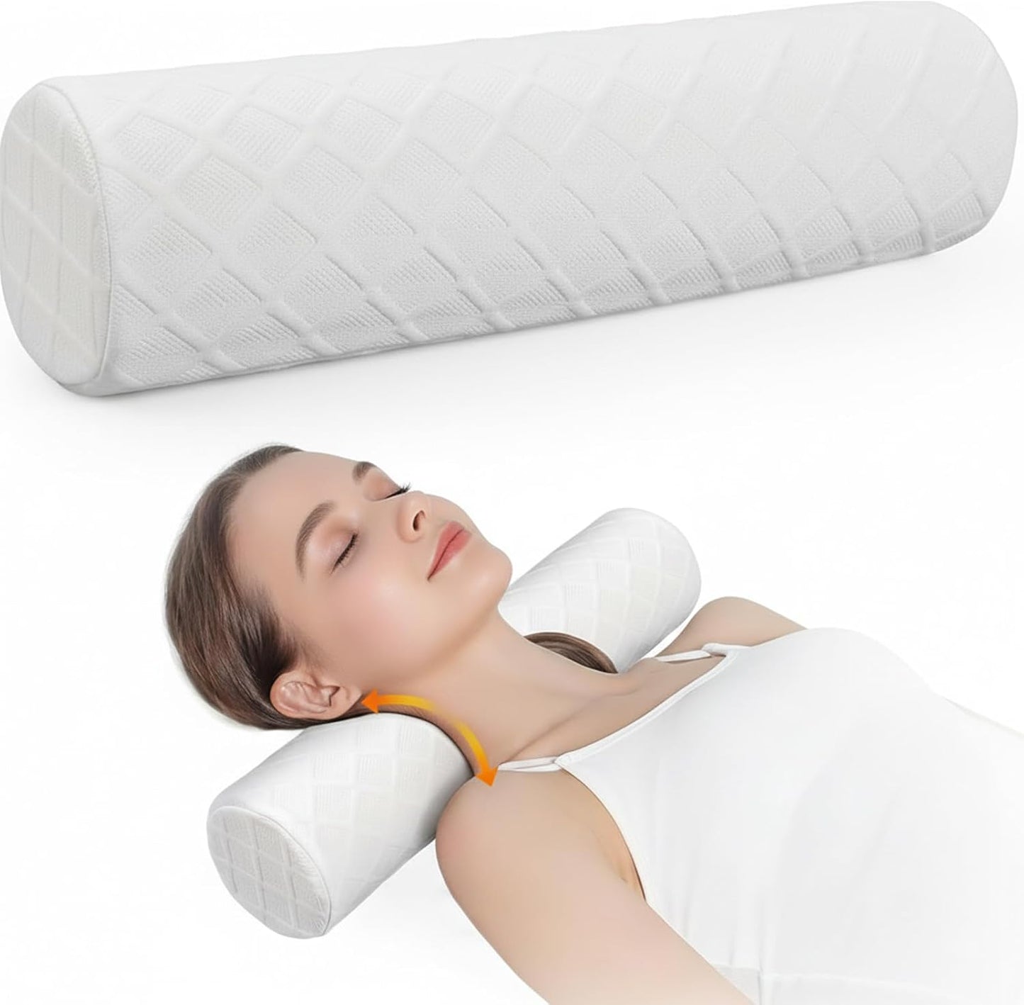 3.1" Small Neck Roll Memory Foam Pillow Cylinder,Detachable Cover | Neck Support Pillows for Sleeping,Comfortable Breathable,Round Bolster Pillow for Bed,Back ,Lumbar Leg and Yoga Pain Relief