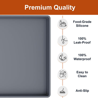 34" x 22" Extra Thick Silicone Mat Waterproof with Raised Edge, | Under Sink Mat for Kitchen & Bathroom, Kitchen Cabinet Liner, Multi-Purpose for Storage & Protection