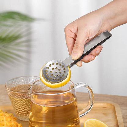 2 Pack Stainless Steel Tea Bag Clips, Round Tea Bag Squeezer, Tea Bag Spoon, Herbal Tea Infuser, Herb Tong, Sugar Cube Tong, Lemon Tong, Ice Cube Tong, Tools For Kitchen Bar