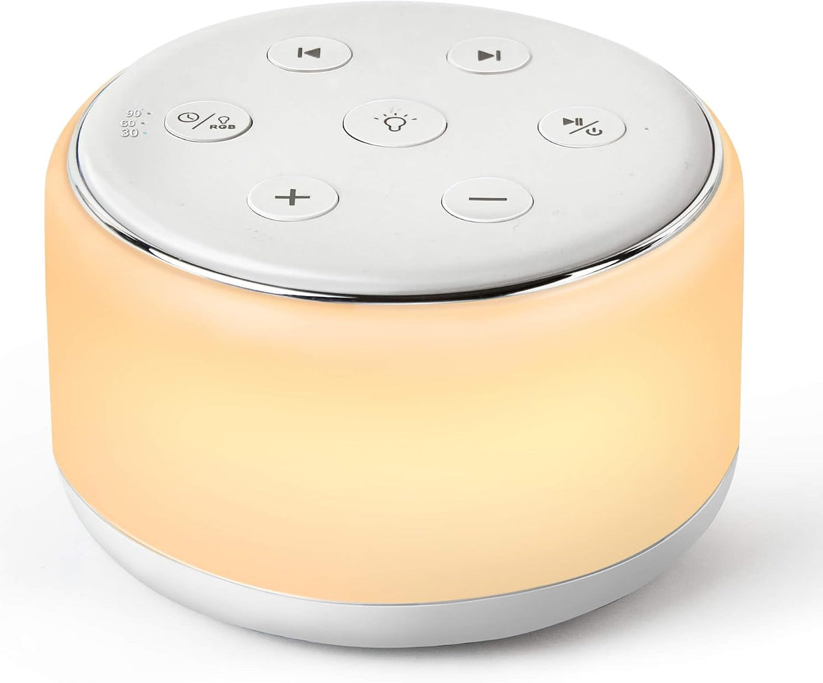 FamiSym Rechargeable White Noise Sound Machine Baby with Night Light
