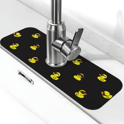 Abstract Flower Blooming Floral Watercolor Kitchen Sink Splash Guard Faucet Mat Super Absorbent Fast Drying Mat Sink Gadgets-Fast Drying Pad Sink Mat For Kitchen Bathroom (15" X 5.5" )