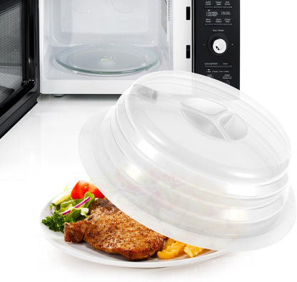 Collapsible Silicone Microwave Plate Cover Splatter Guard | Dishwasher Safe & BPA Free, 11”, Blue