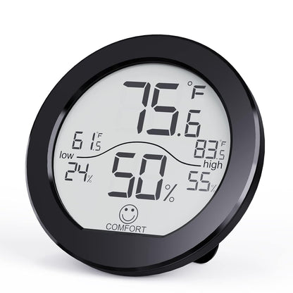 Indoor Digital Hygrometer Thermometer for Room Temperature Humidity Meter | SECRUI Thermometer Accuracy Calibration LCD Temperature Sensor with Maximum and Minimum Records,1 Pack
