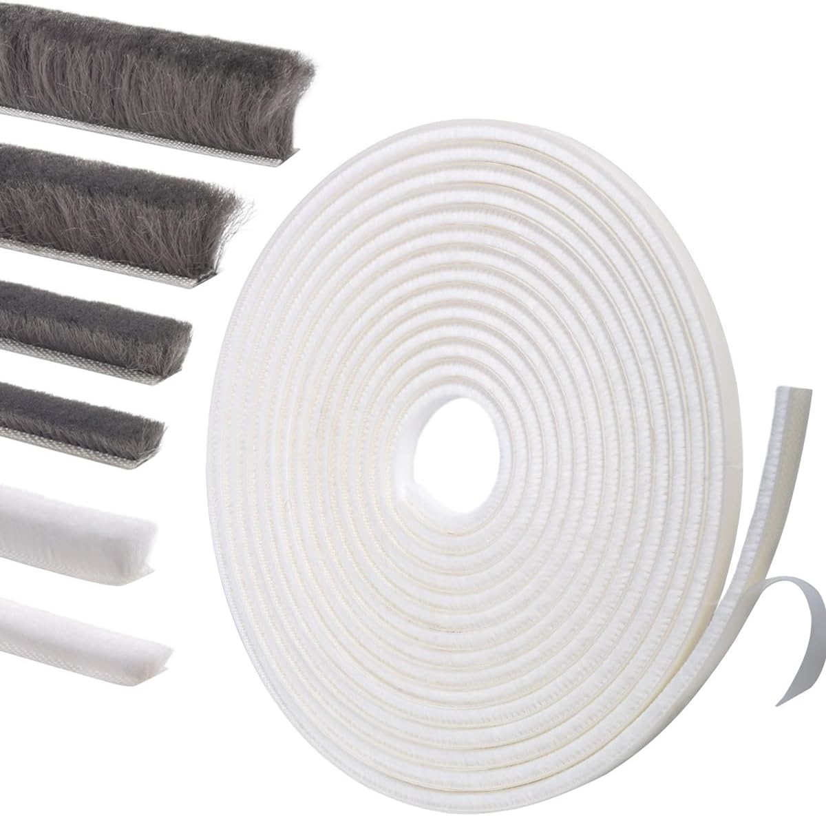 Self-Adhesive Weather Stripping Seal for Doors & Windows – Soundproof Insulation Gap Filler for Sliding, Exterior, Front, and Jamb Frames – 0.2" x 0.35" x 16.5 ft, Gray