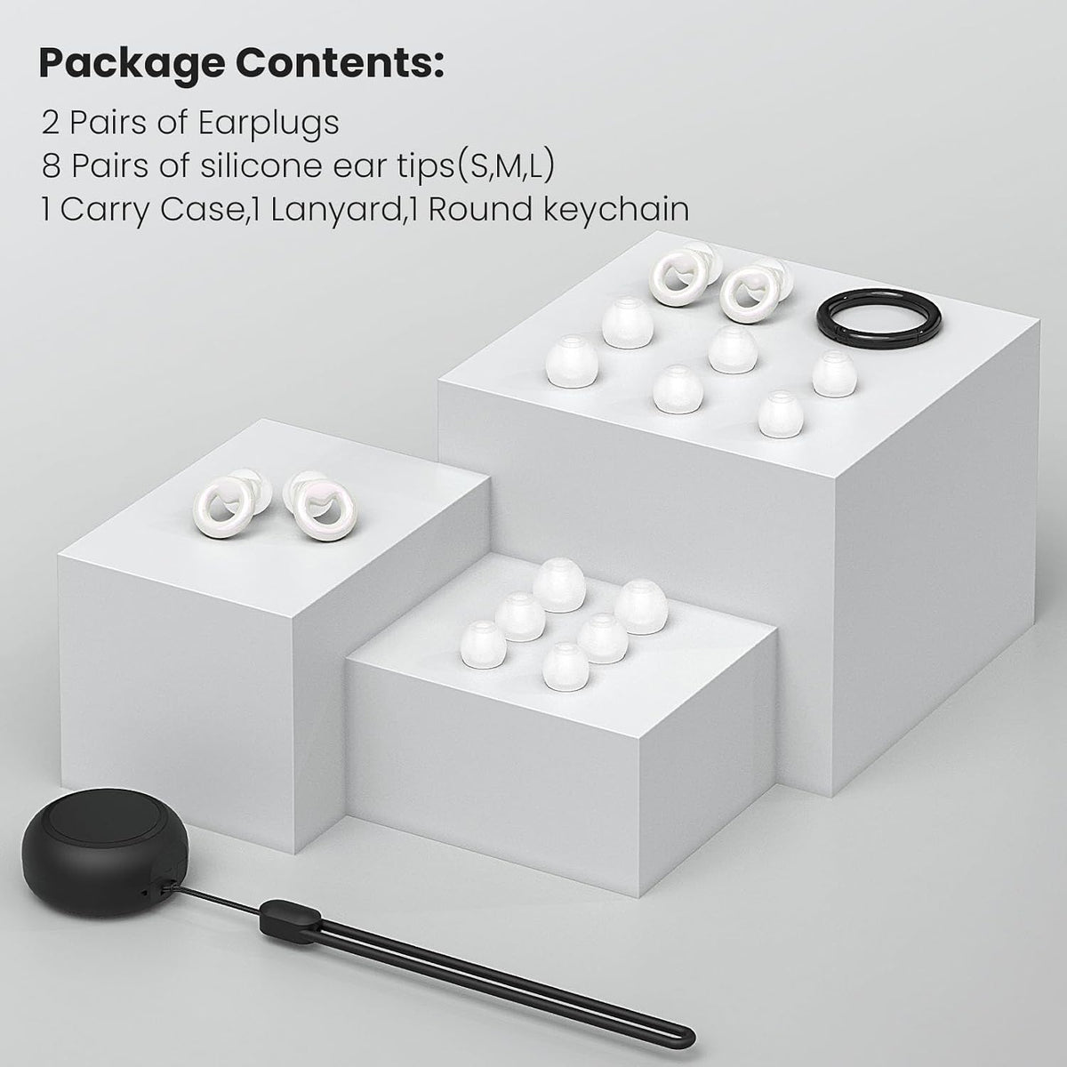 JUSTRVN Ear Plugs for Sleeping,2 Pairs of Stylish Reusable Noise Reduction Earplugs with 8 Pairs Tips & case,Hearing Protection Earplugs for Concert,Travel,Work,Live Events - 25dB-30dB