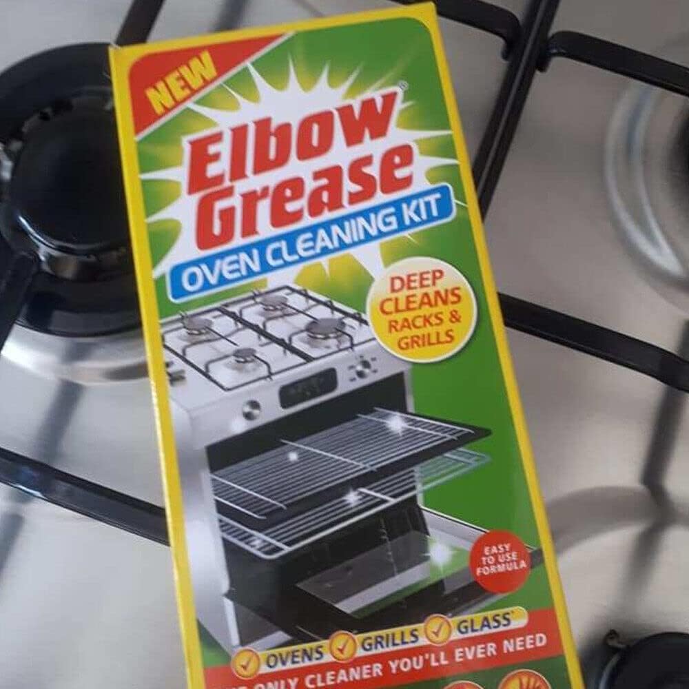 Elbow Grease Oven Cleaning Kit (500ml) Contains Bag, Bottle & Gloves | All in One Fume-Free Oven, Rack, Grill, Tray Deep Cleaner and Degreaser | Easy Burnt Food, Grease & Grime Removal For Ovens