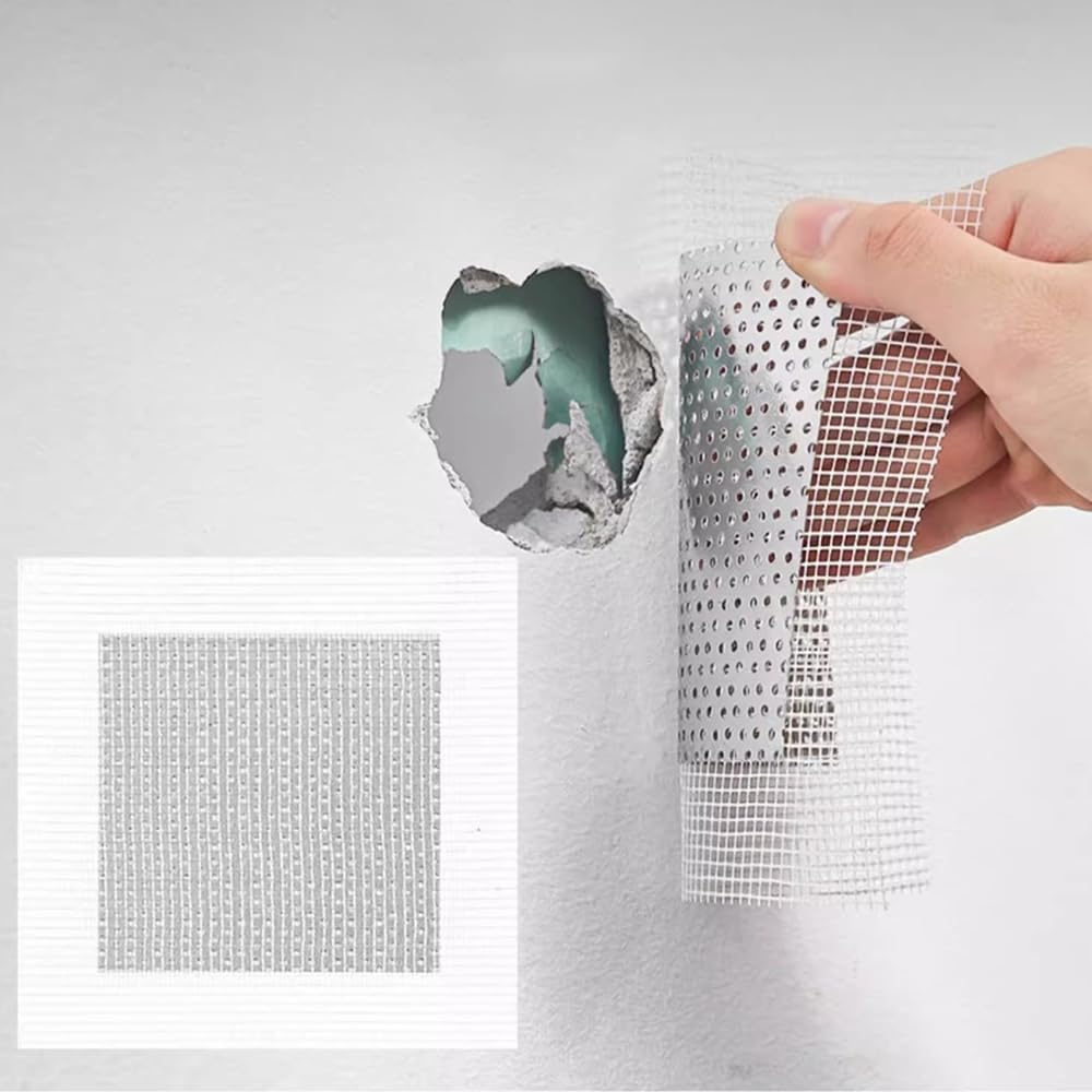 6pcs Drywall Repair Kit, 4" x 4" | Self-Adhesive Wall Patch, Fiberglass Mesh & Aluminum Metal, For Large Holes, Sheetrock Ceiling & Plaster