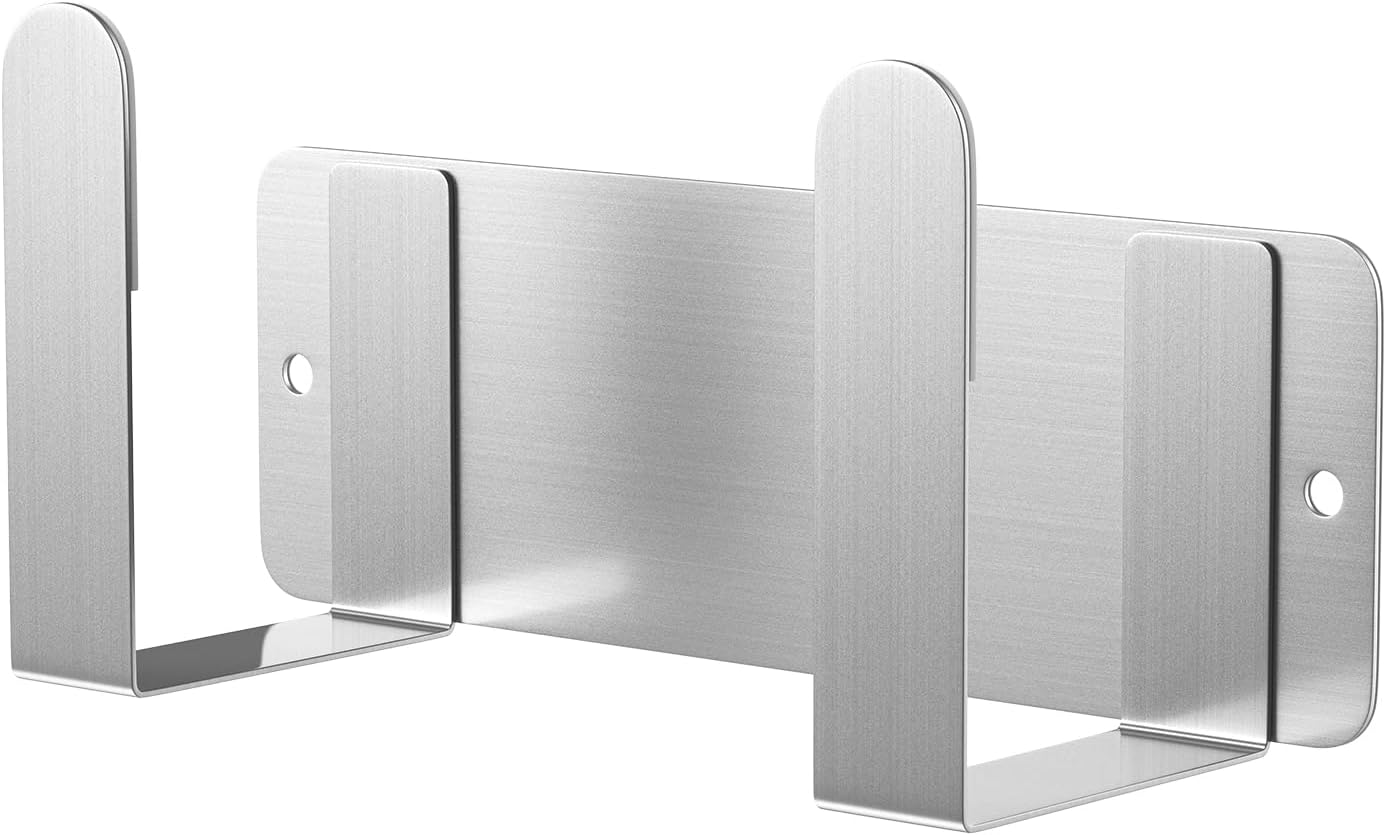 Stainless Steel Wall Mounted Cutting Board Holder Punch-Free Adhesive Multifunctional Kitchen Organizer Pot Lid Storage Rack 7" x 2.3" x 1.8" White