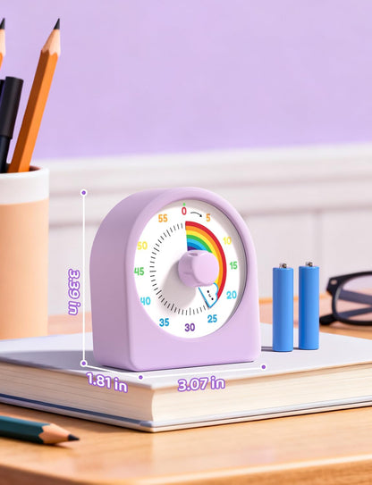 LIORQUE Visual Timer for Kids with Pause Function,Timer for Kids and Adults, Protective Case, Silent Time Management Tool, 60-Minute Countdown for Classroom, Office, Meetings, Study, Kitchen(Blue)