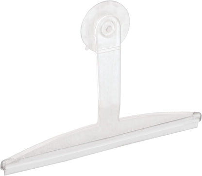 iDesign 22300 Plastic Plastic Suction Squeegee with Storage Hook Shower, Window, and Mirror Accessory for Master, Guest, Kids' Bathroom Cleaning, 12" x 10", Clear | Shower, Window, and Mirror Accessory, For Master, Guest, Kids' Bathroom Cleaning