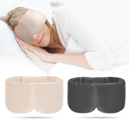 100% Handmade Bamboo Sleeping Eye Mask for Women for Men,Night Masks,Organic Sleep Mask,Blockout Eye Mask for Sleeping,Large Size Adjustable (Navy Blue)