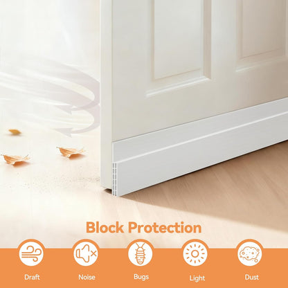 Ohuhu Door Draft Stopper, 1" Wide Adhesive Weather Stripping Seal, 39" | self-adhesive silicone, for interior exterior doors, 3-layer soundproof, save energy, blocks drafts, noise, light, dust, bugs