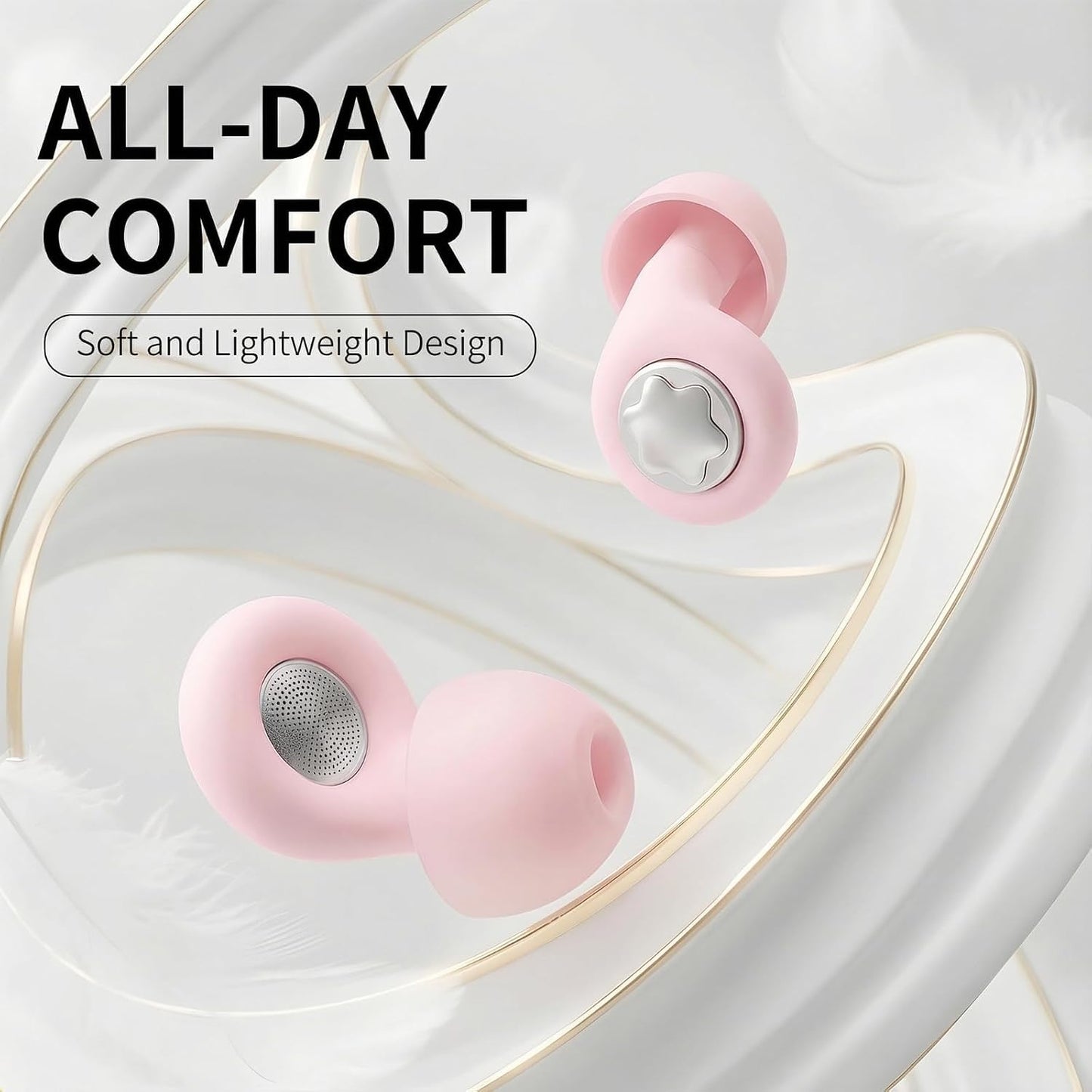 Ear Plugs for Sleeping 45DB Noise Cancelling: Ultra-Comfy Reusable Noise-Reducing Earplugs for Sleeping & Travel & Work Hearing Protection Earbuds with 8 Tips(XS,S, M, L Size)